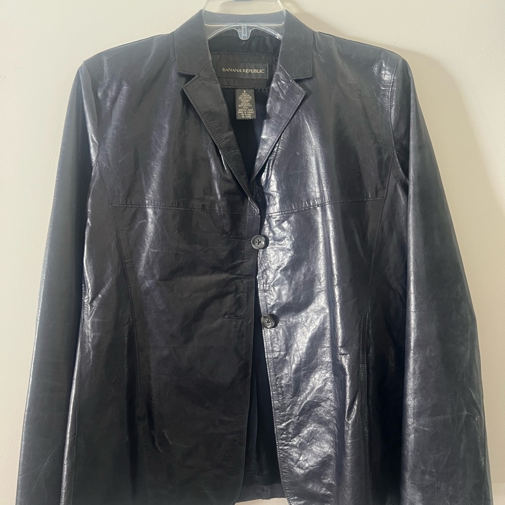 Banana Republic Vintage Black Leather Jacket